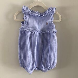 Ralph Lauren Blue and White Striped Baby Outfit